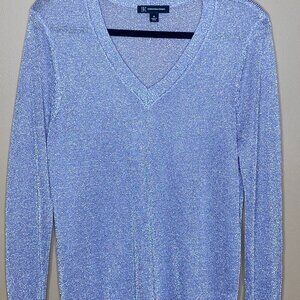 Playful Sparkly Lavender Purple INC Metallic Sweater Top